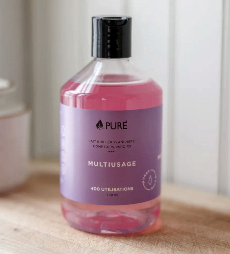Nettoyant Multi-usage concentré - Planchers, comptoirs, miroirs, voiture - Pure - 500ml